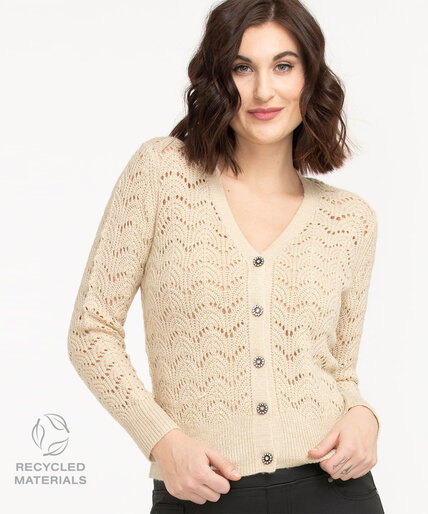 Recycled Cozy Pointelle Cardigan Image 1