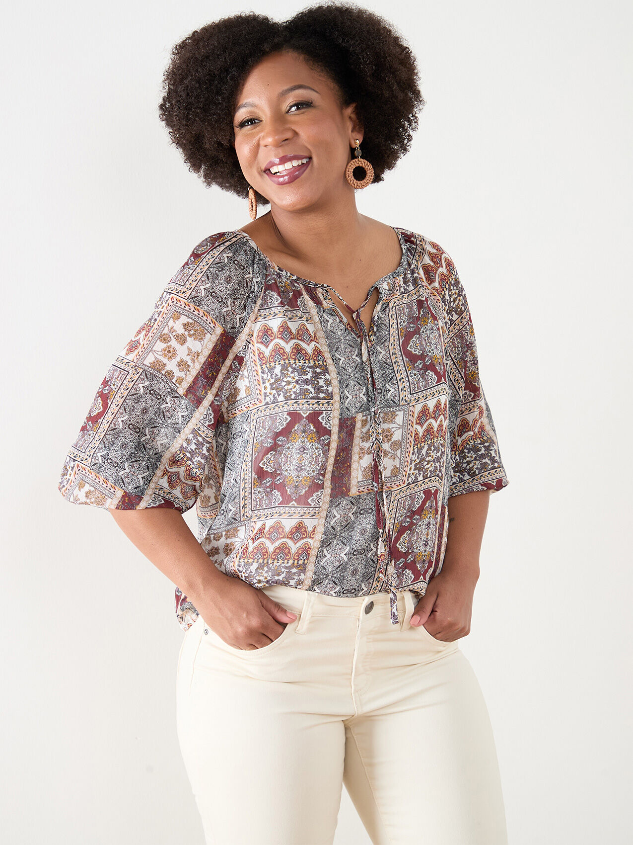 Chiffon peasant top new arrivals