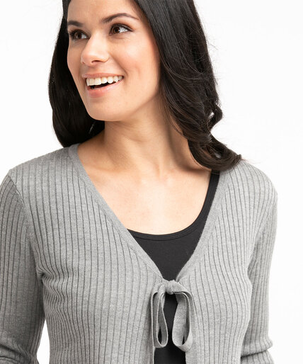 Tie Front Ribbed Cardigan Image 3