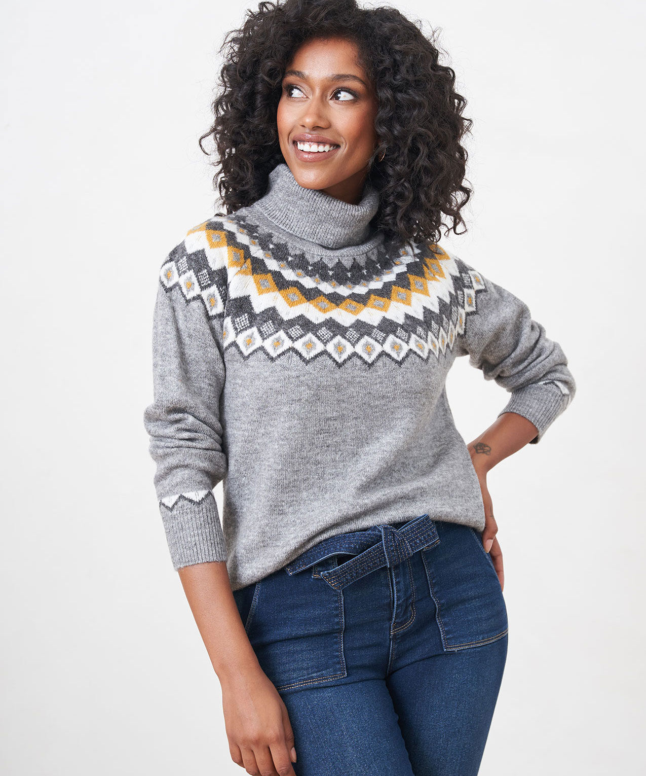 Fair isle turtleneck sweater hot sale