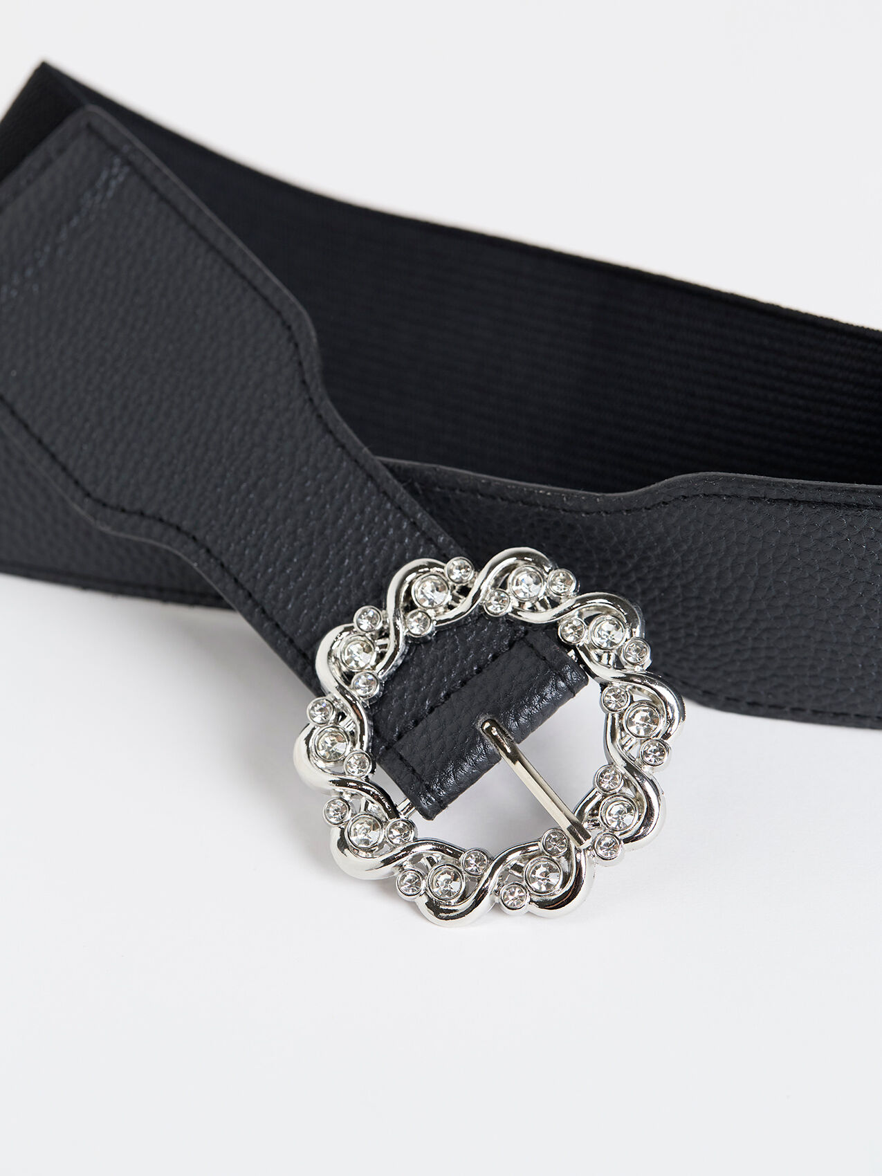 Vegan Leather Jeweled Stretch Belt Cleo 4000010021