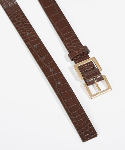 Croco Dress Belt with Square Buckle Image 2