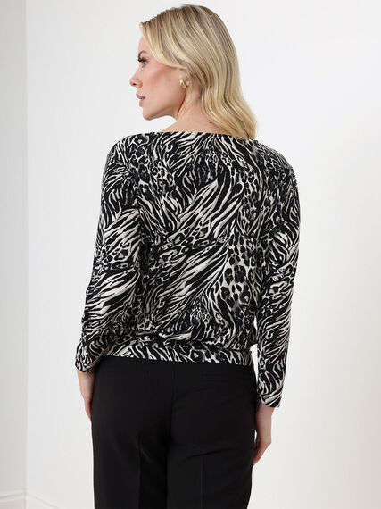 Petite Long Sleeve Stretch Top with Banded Bottom Image 4