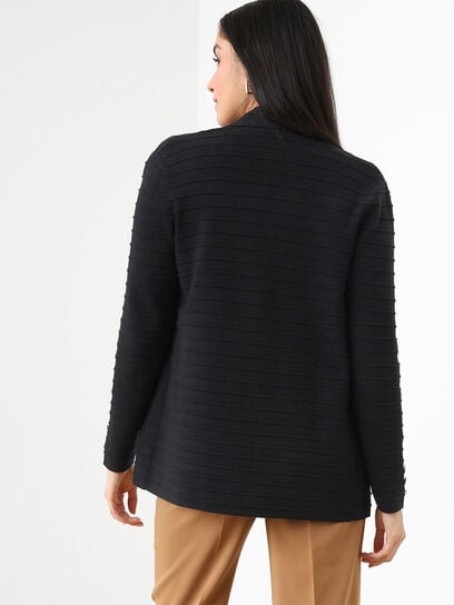 Open-Front Knit Blazer Sweater 