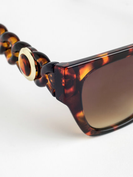 Rectangle Tortoise Coloured Sunglasses Image 3