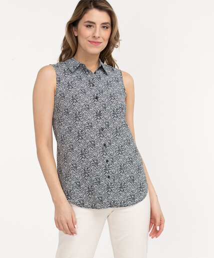 Sleeveless Button Front Blouse Image 6