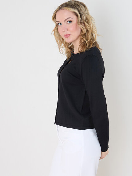 Long Sleeve Button Down Knit Cardigan Image 3