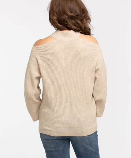 Cutout Shoulder Pullover Sweater Image 3