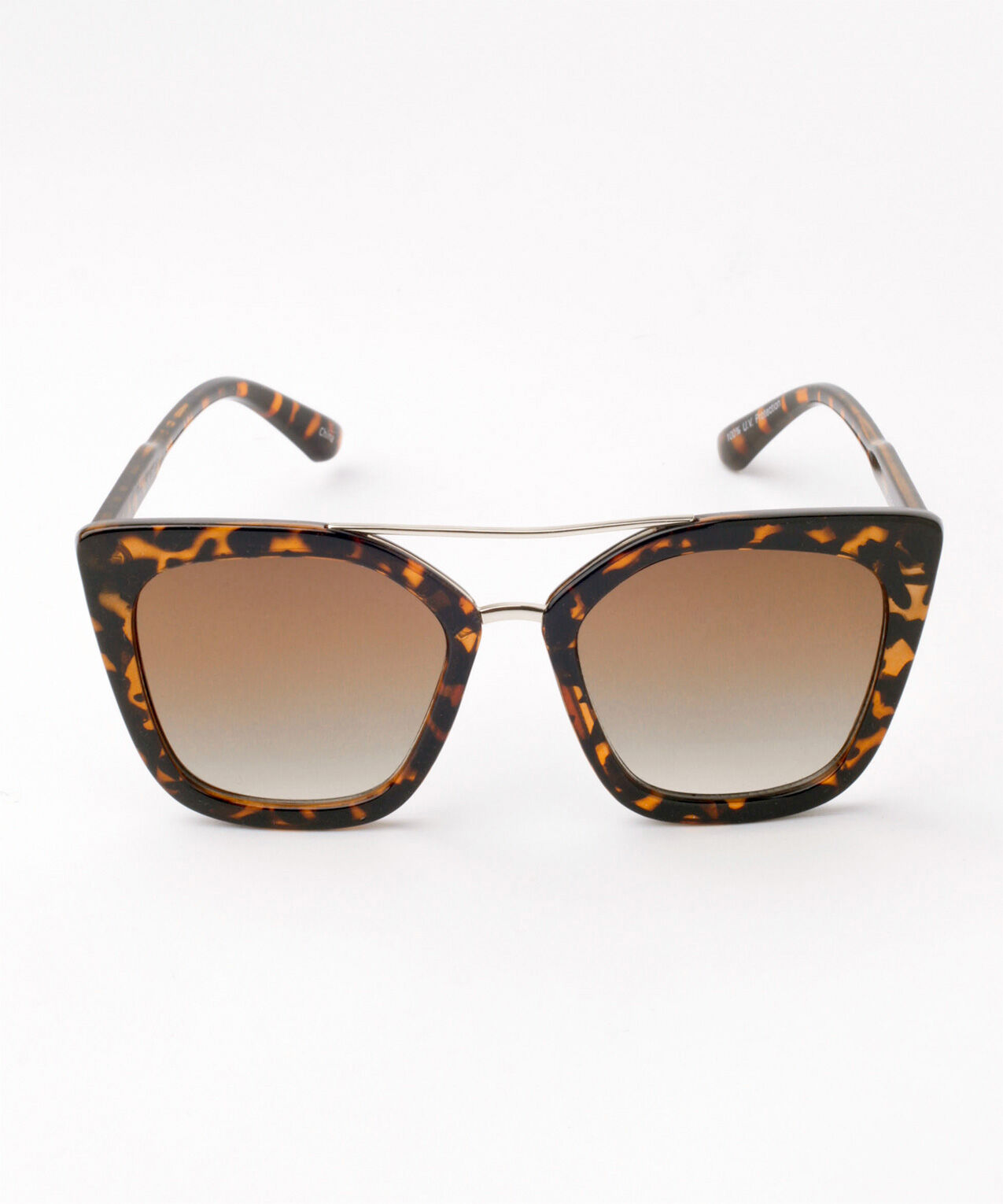 Tortoise Cat Eye Sunglasses with Gold Bridge Detail