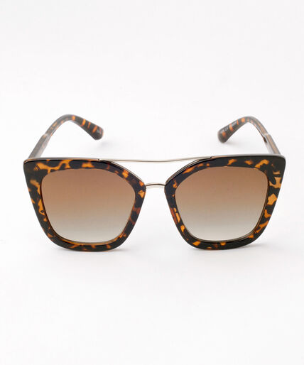Tortoise Cat Eye Sunglasses with Gold Bridge Detail Image 1