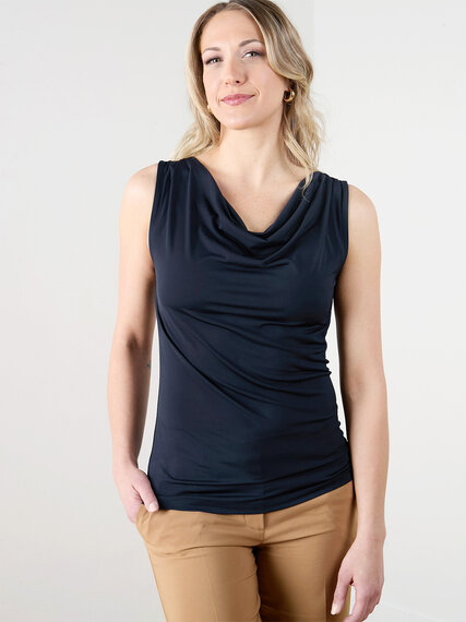 Sleeveless Cowl Neck Knit Top Image 3
