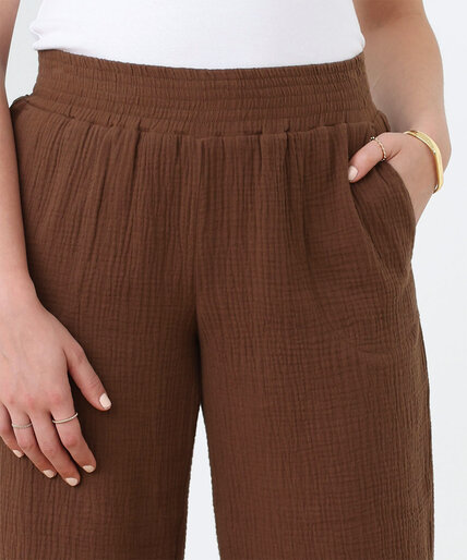 Low Impact Textured Pull-On Crop Pant Image 4