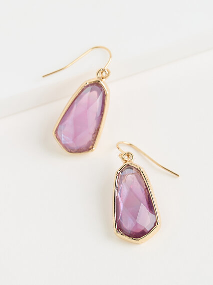 Gold & Lilac Dangler Earrings Image 4