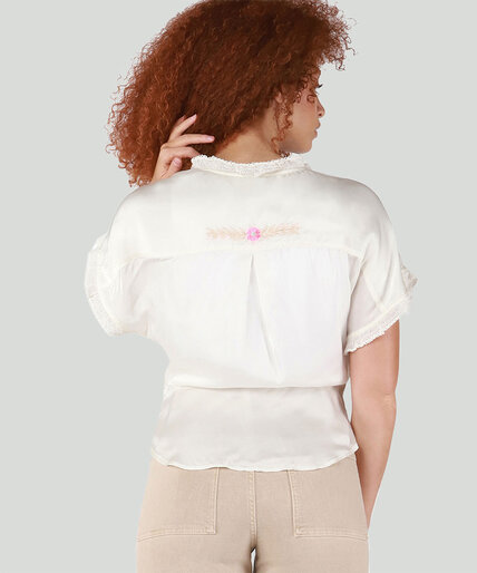 Dex Embroidered Wrap Top Image 2