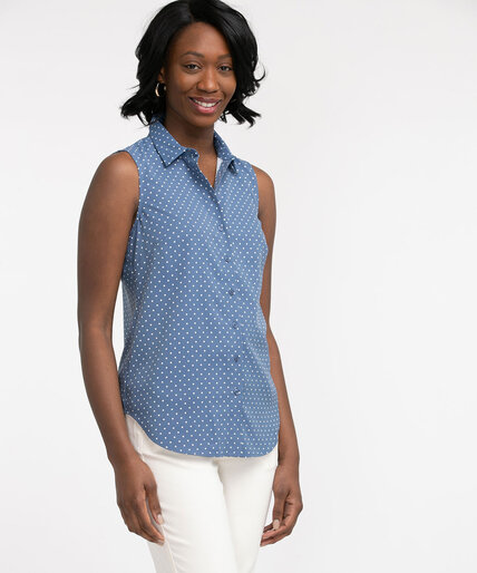 Sleeveless Button Front Blouse Image 6