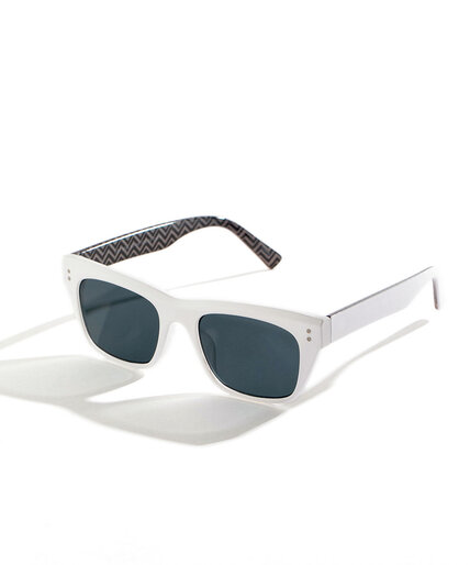 White Zigzag Arm Sunglasses Image 1