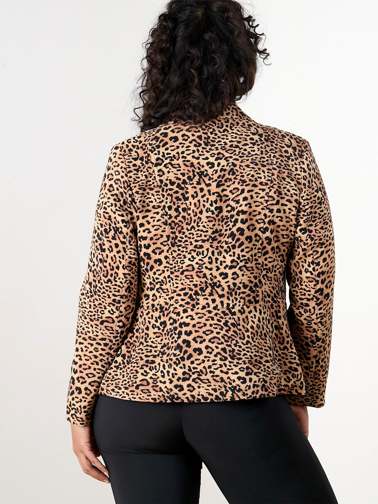 Animal print womens blazer top
