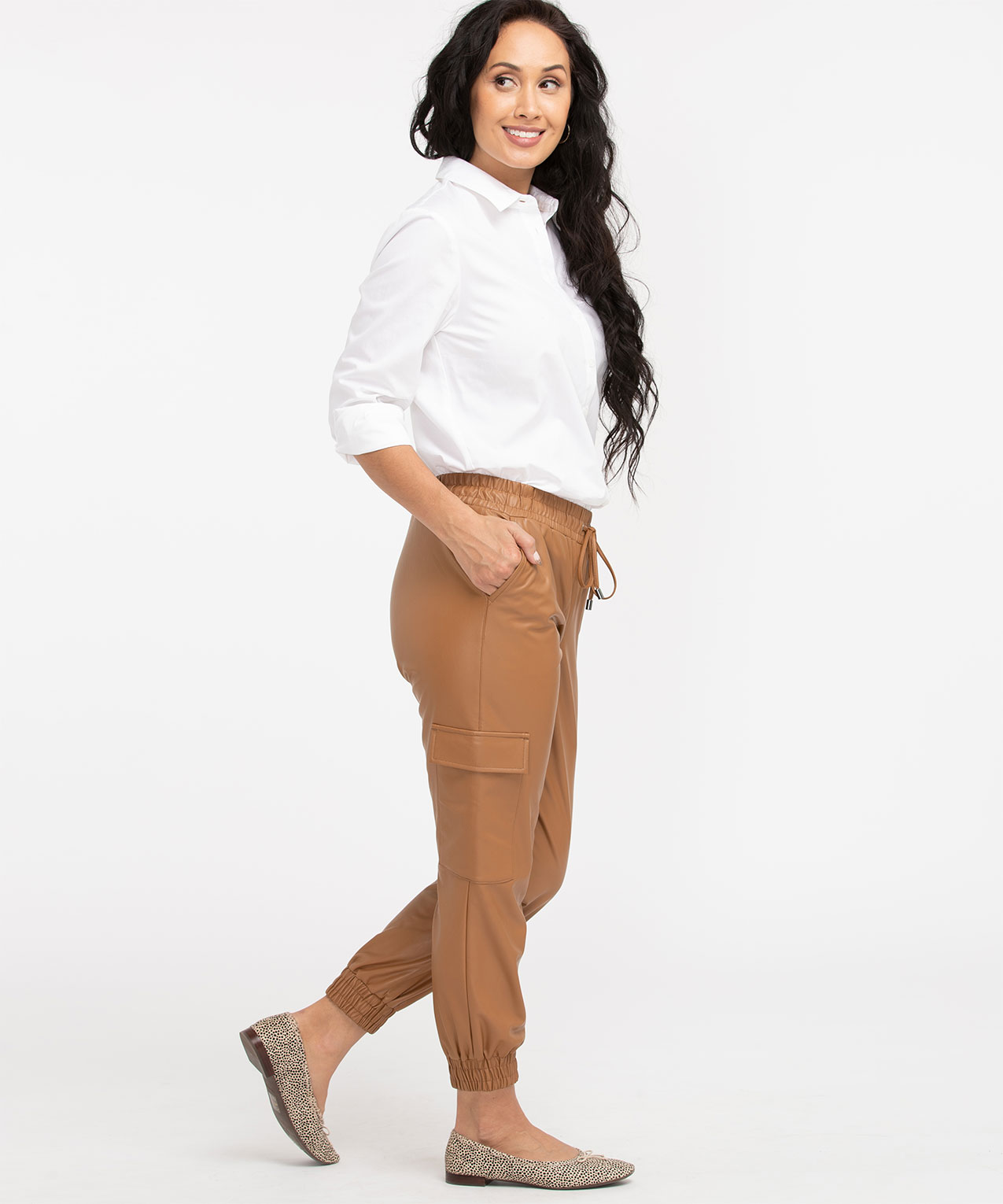 Vegan Leather Cargo Jogger Cleo 4000004148