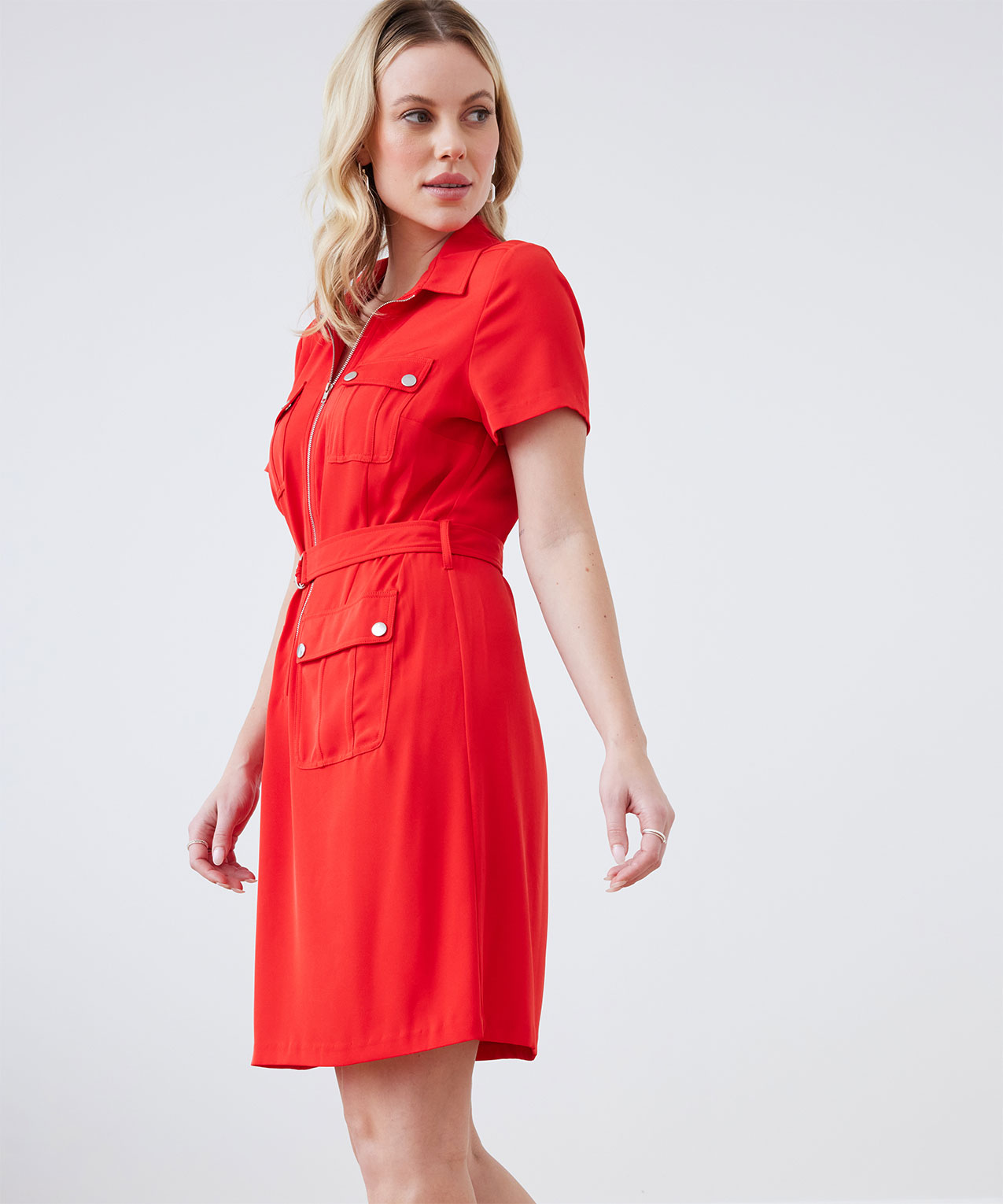 Oasis red best sale utility shirt dress