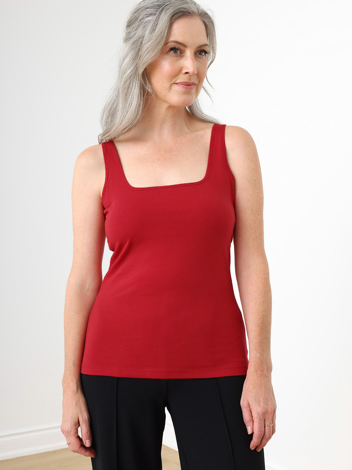 Seamless Tank w Shelf Bra - Womens Tops