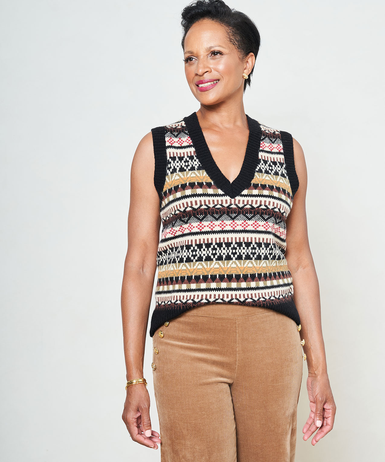 Patterned on sale sweater vest