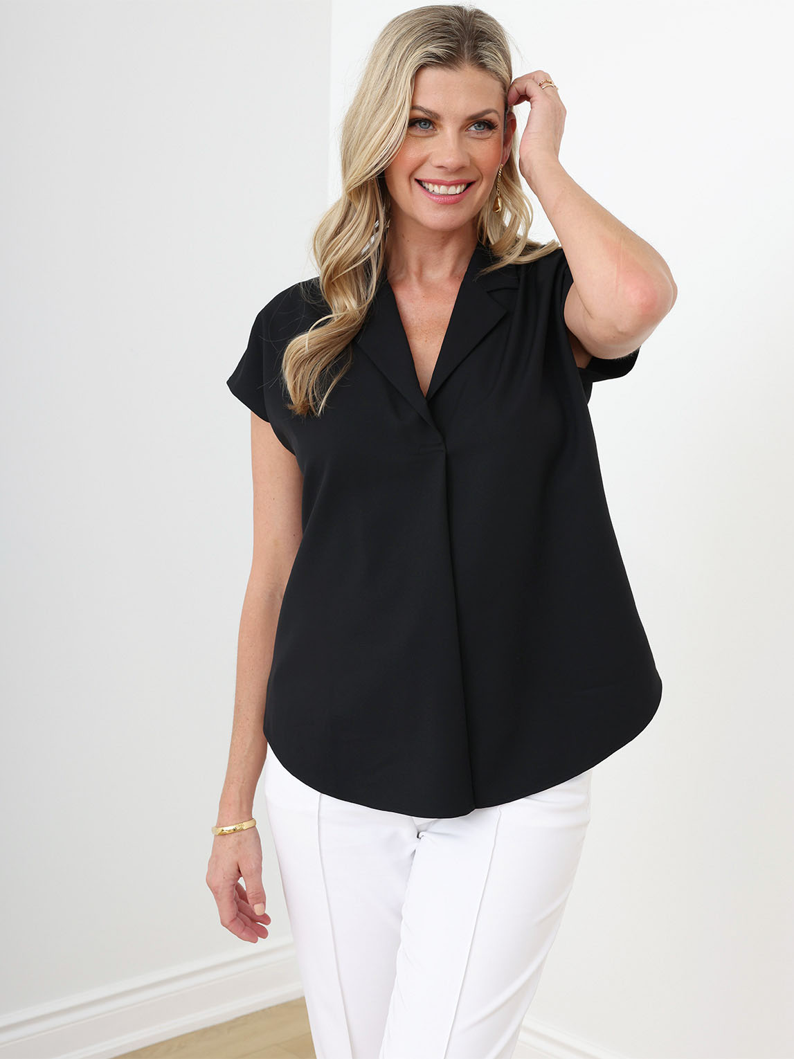 Crew Neck Tunic Top, Cleo