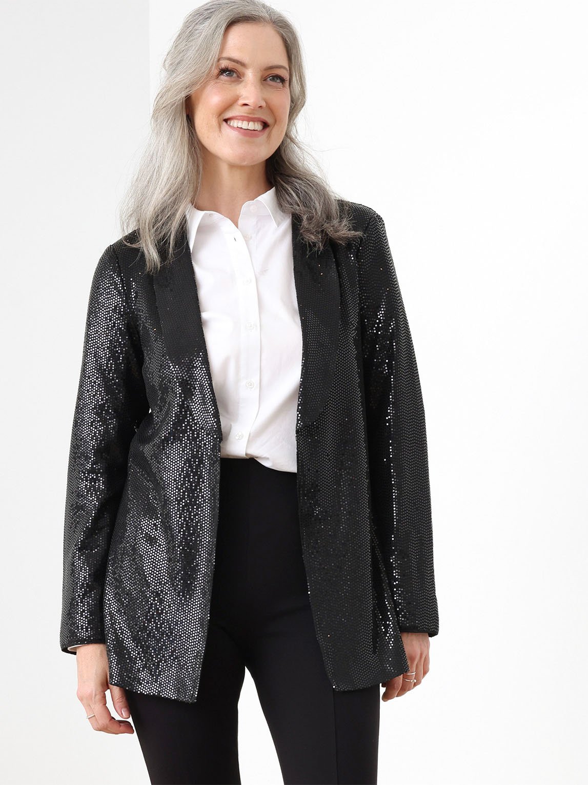 Black Sequin Blazer