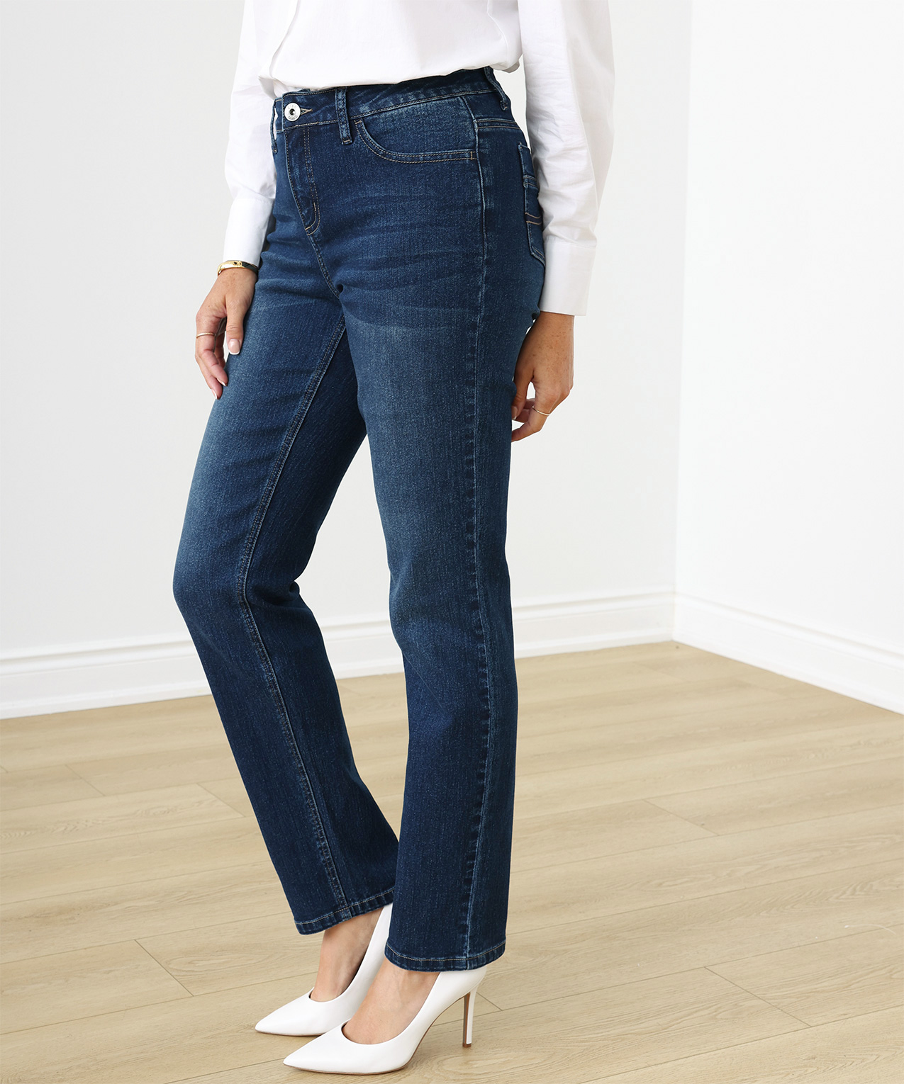 Denim Curvy Straight Leg Jean, Cleo