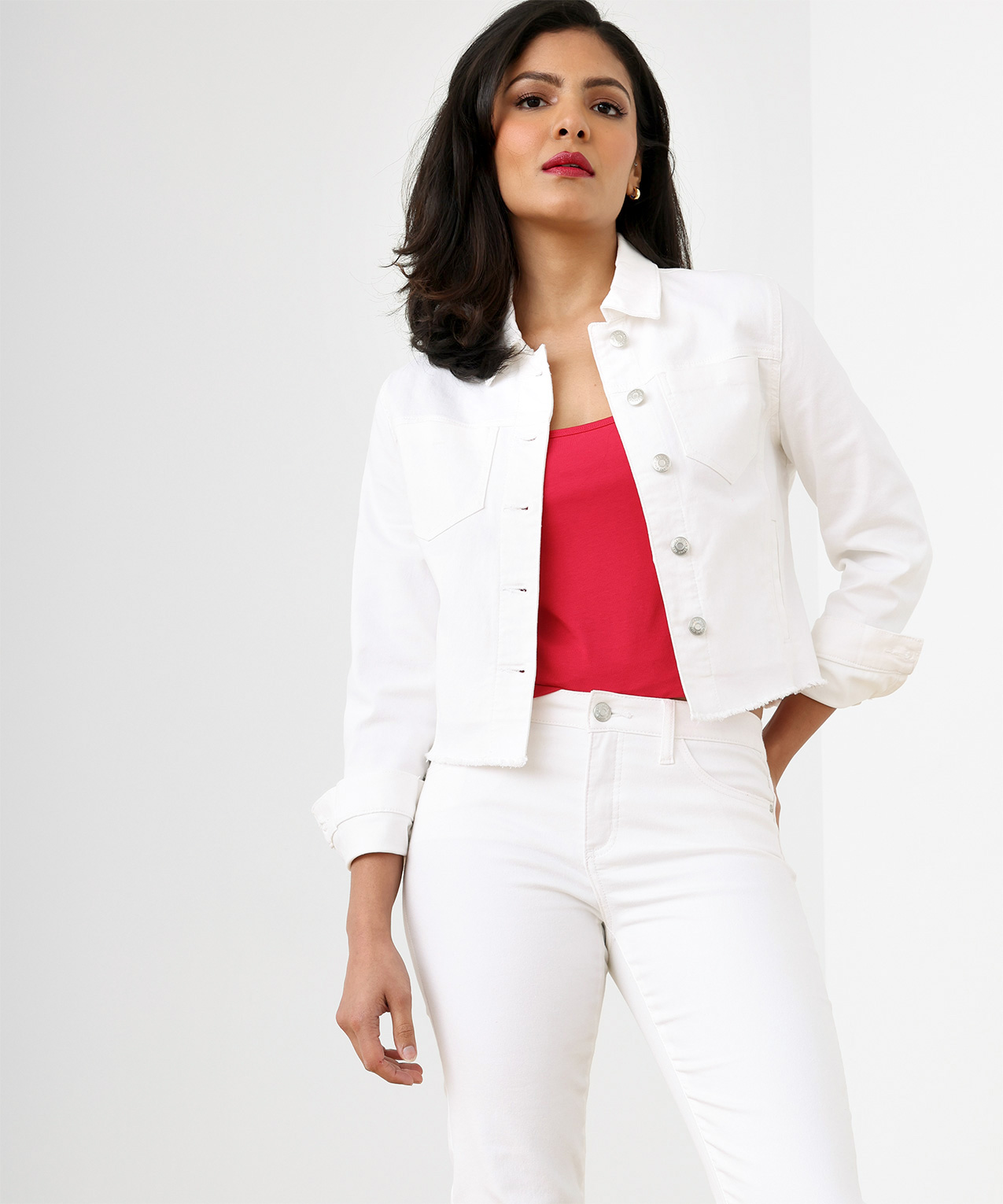 White denim jacket womens india hotsell